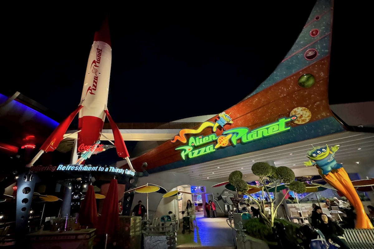 Disneyland Alien Pizza Planet Night