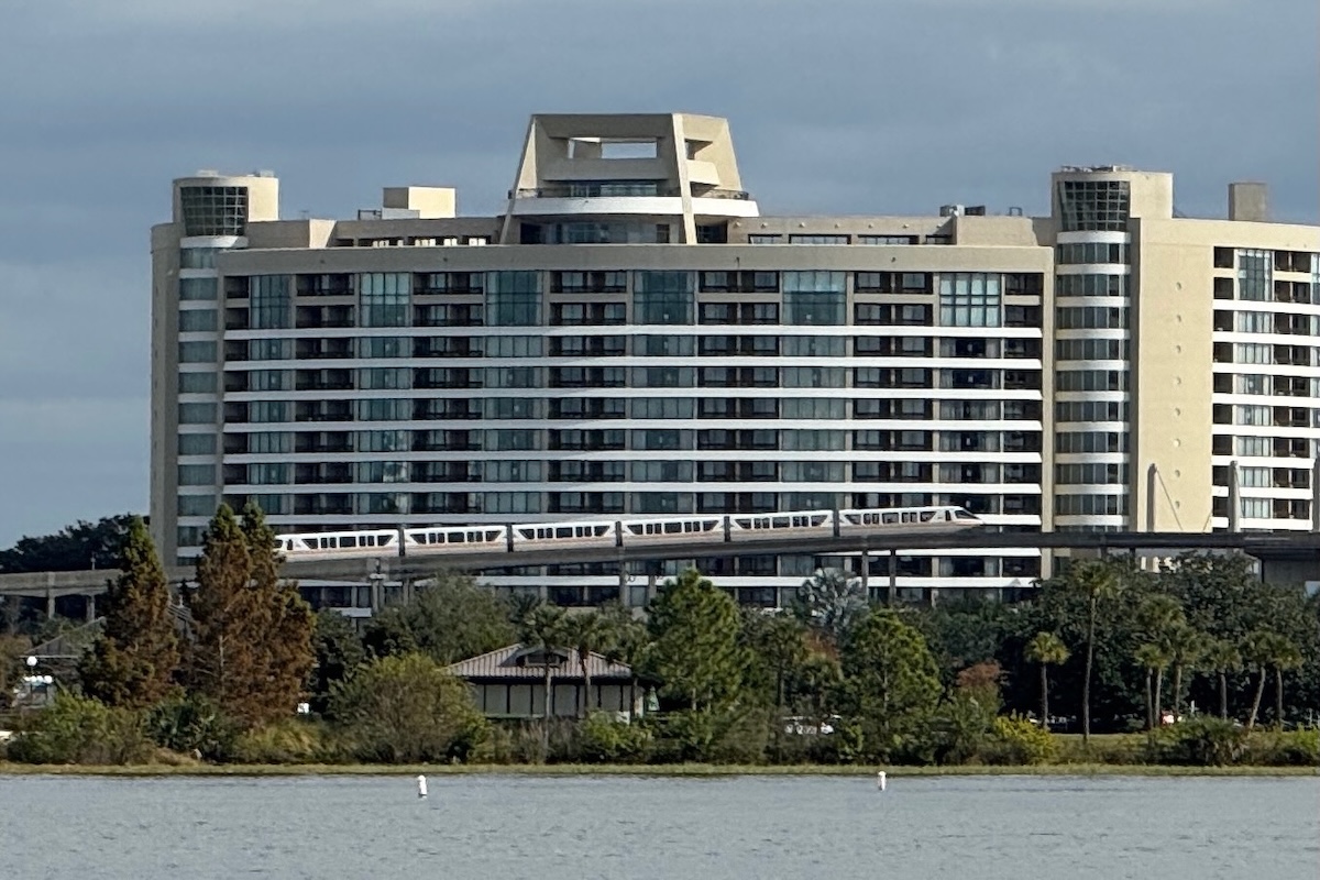 Building exterior from Seven Seas Lagoon